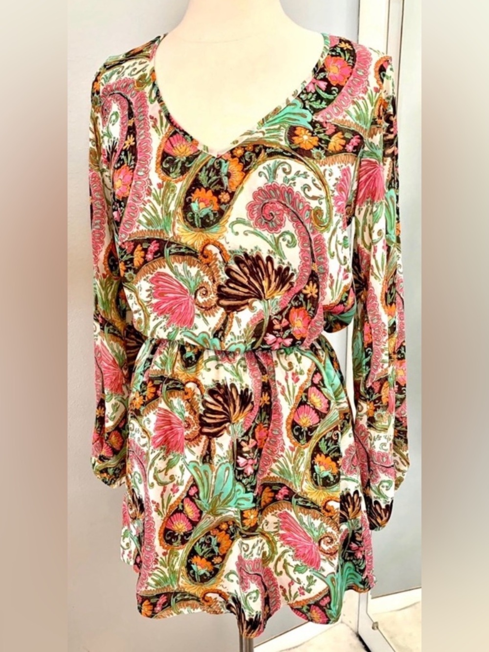 Show me your mumu Rainey Palace Paisley Pink floral dress size M coastal cowgirl